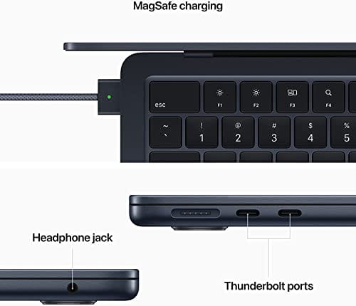 2022 Apple MacBook Air Laptop with Apple M2 chip (13.6 - inch, 8GB RAM, 256GB SSD Storage) Midnight (Renewed) - Xpressa