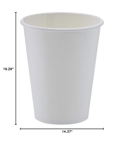 Amazon Basics Compostable Coffee Cups, 8 Ounces, Paper, 1000 Count (Pack of 1), White