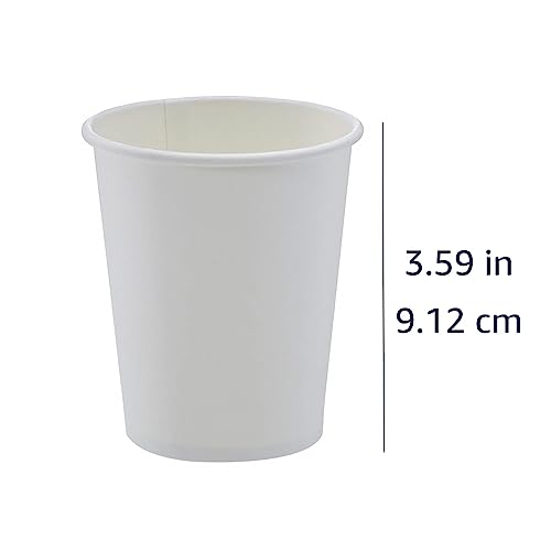 Amazon Basics Compostable Coffee Cups, 8 Ounces, Paper, 1000 Count (Pack of 1), White