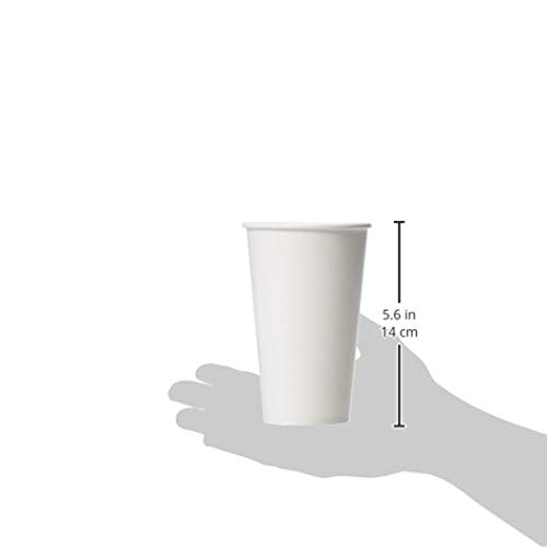 Amazon Basics Compostable Coffee Cups, 8 Ounces, Paper, 1000 Count (Pack of 1), White