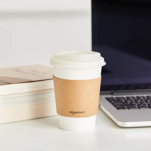 Amazon Basics Compostable Coffee Cups, 8 Ounces, Paper, 1000 Count (Pack of 1), White