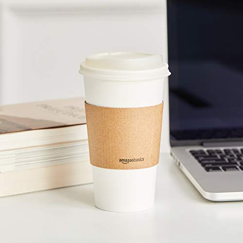 Amazon Basics Compostable Coffee Cups, 8 Ounces, Paper, 1000 Count (Pack of 1), White