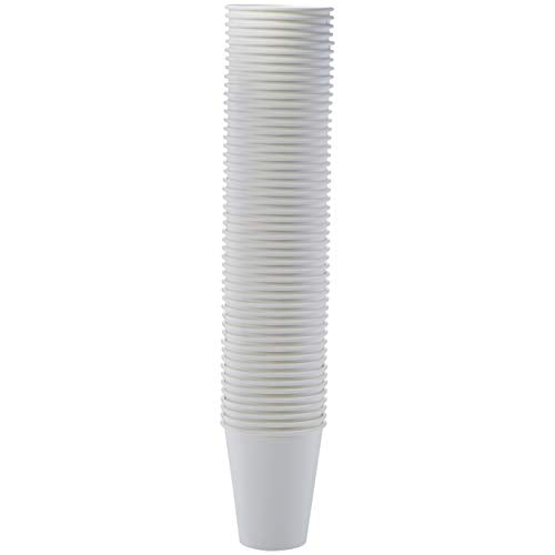 Amazon Basics Compostable Coffee Cups, 8 Ounces, Paper, 1000 Count (Pack of 1), White