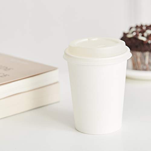 Amazon Basics Compostable Coffee Cups, 8 Ounces, Paper, 1000 Count (Pack of 1), White