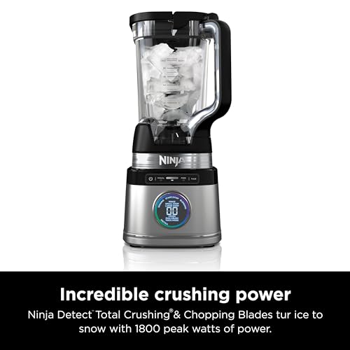 Ninja TB401 Detect Kitchen System Power Blender + Processor Pro, BlendSense Technology, Blender, Chopping & Smoothies, 1800 Peak Watts, 72 oz. Pitcher, 64 oz. Food Processor, 24 oz. To-Go Cup, Black