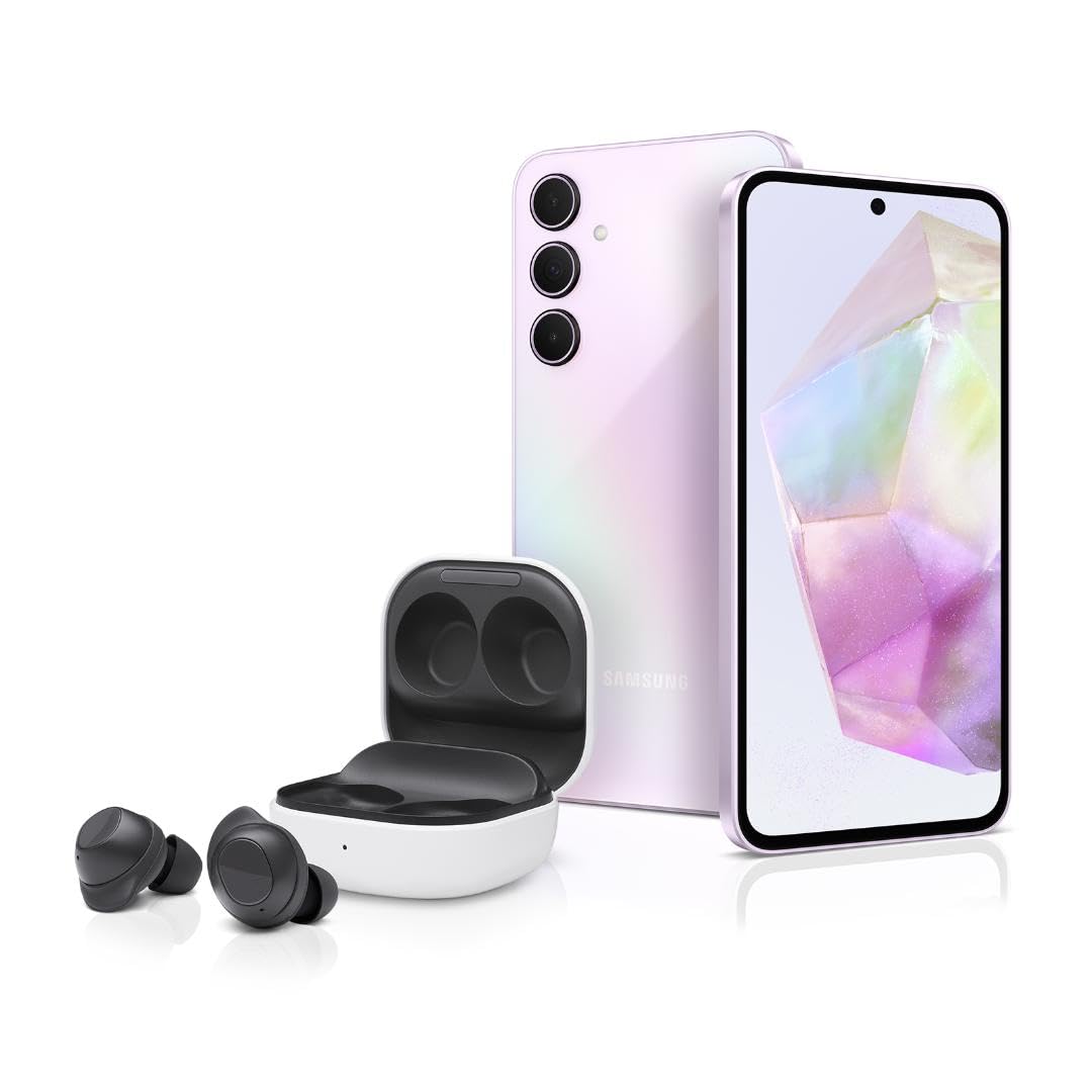 SAMSUNG Galaxy A35 5G Serie A, Smartphone Android Desbloqueado de 128 GB, Pantalla AMOLED, Sistema Avanzado de Triple Cámara, Almacenamiento Ampliable, Diseño Robusto, Versión EE. UU., 2024, Impresionante Lila