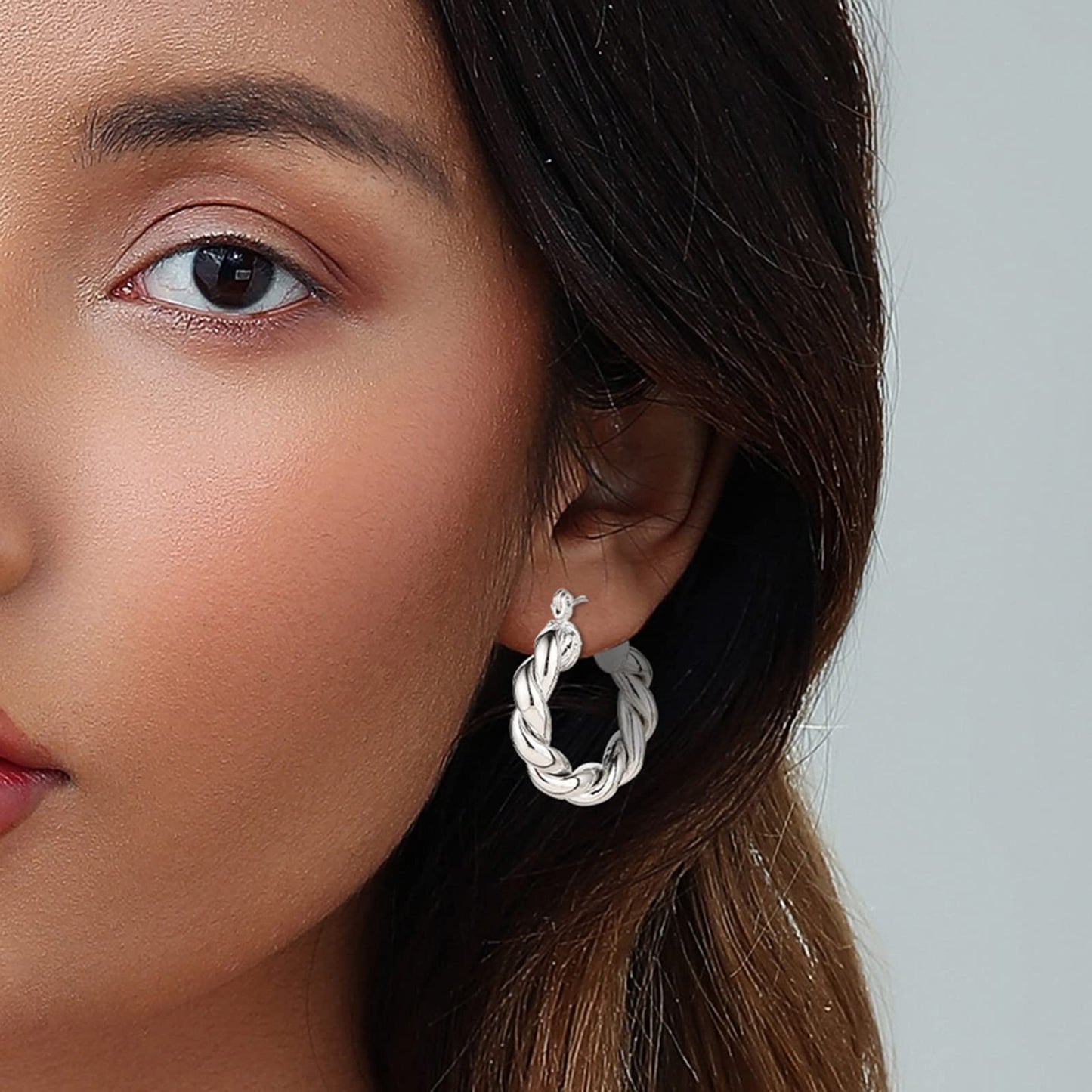 6 Pairs 14K Gold Hoop Earrings for Women Lightweight Chunky Hoop Earrings Multipack Hypoallergenic, Thick Open Twisted Huggie Hoops Earring Set Jewelry for Gifts. - Xpressa