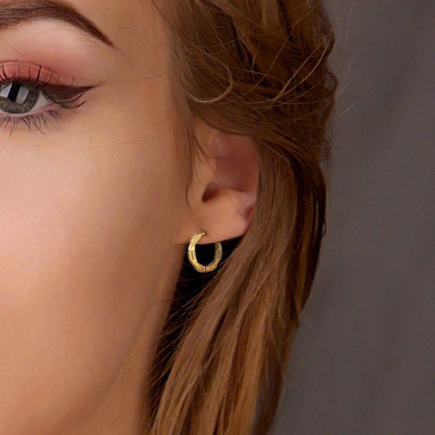 6 Pairs 14K Gold Hoop Earrings for Women Lightweight Chunky Hoop Earrings Multipack Hypoallergenic, Thick Open Twisted Huggie Hoops Earring Set Jewelry for Gifts. - Xpressa