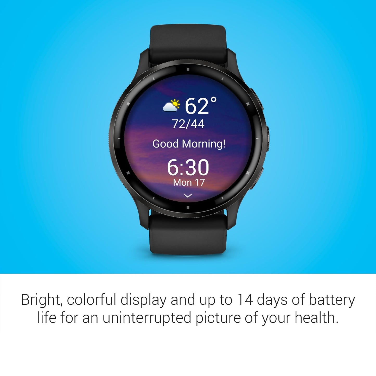 Garmin Venu 3, Smartwatch GPS con Pantalla AMOLED, Negro | Funciones avanzadas de salud y estado físico, duración de la batería de hasta 14 días, monitoreo de energía de la batería corporal con paquete de energía exclusivo