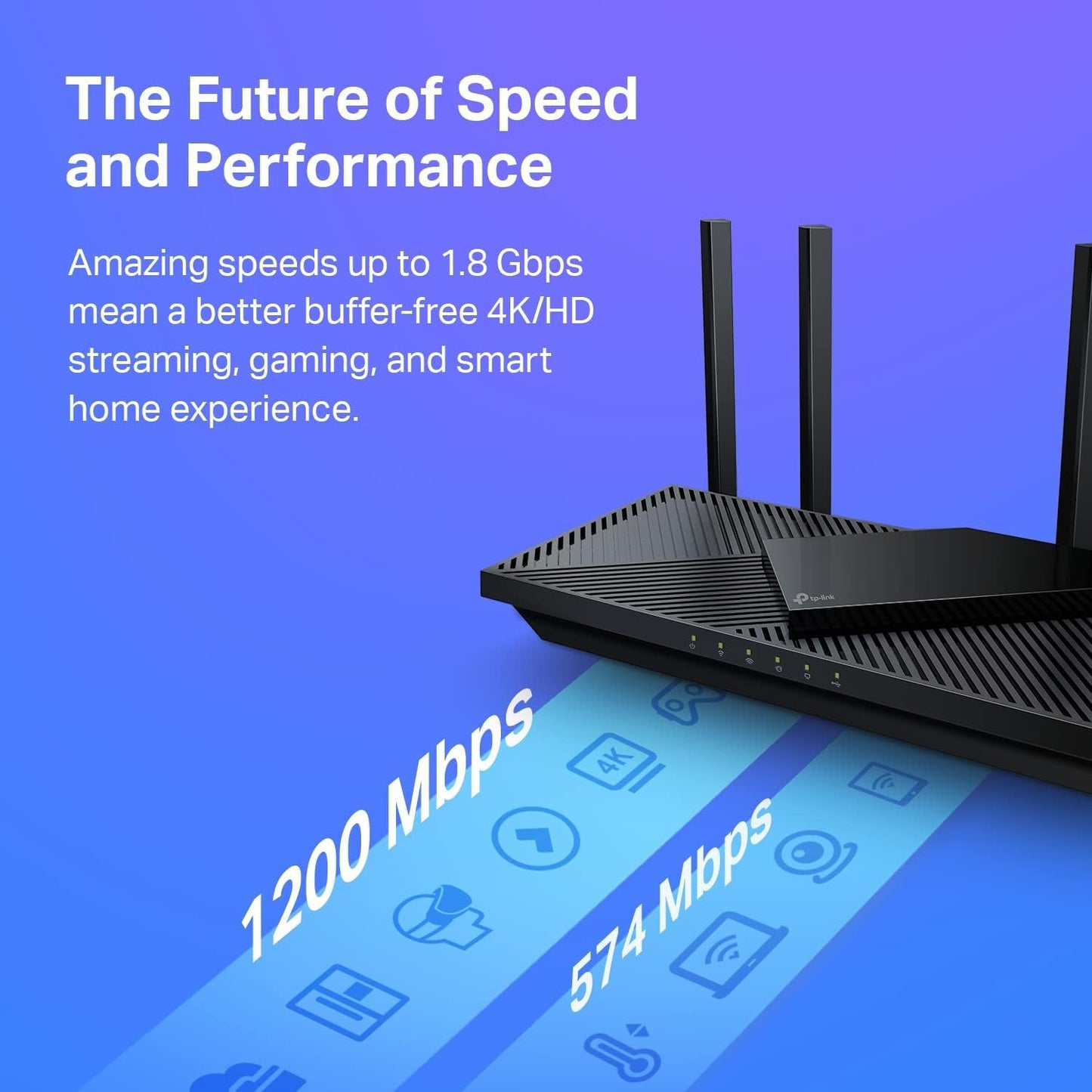 TP-Link AX1800 WiFi 6 Router V4 (Archer AX21) - Dual Band Wireless Internet, Gigabit, Easy Mesh, Works With Alexa - A Certified for Humans Device