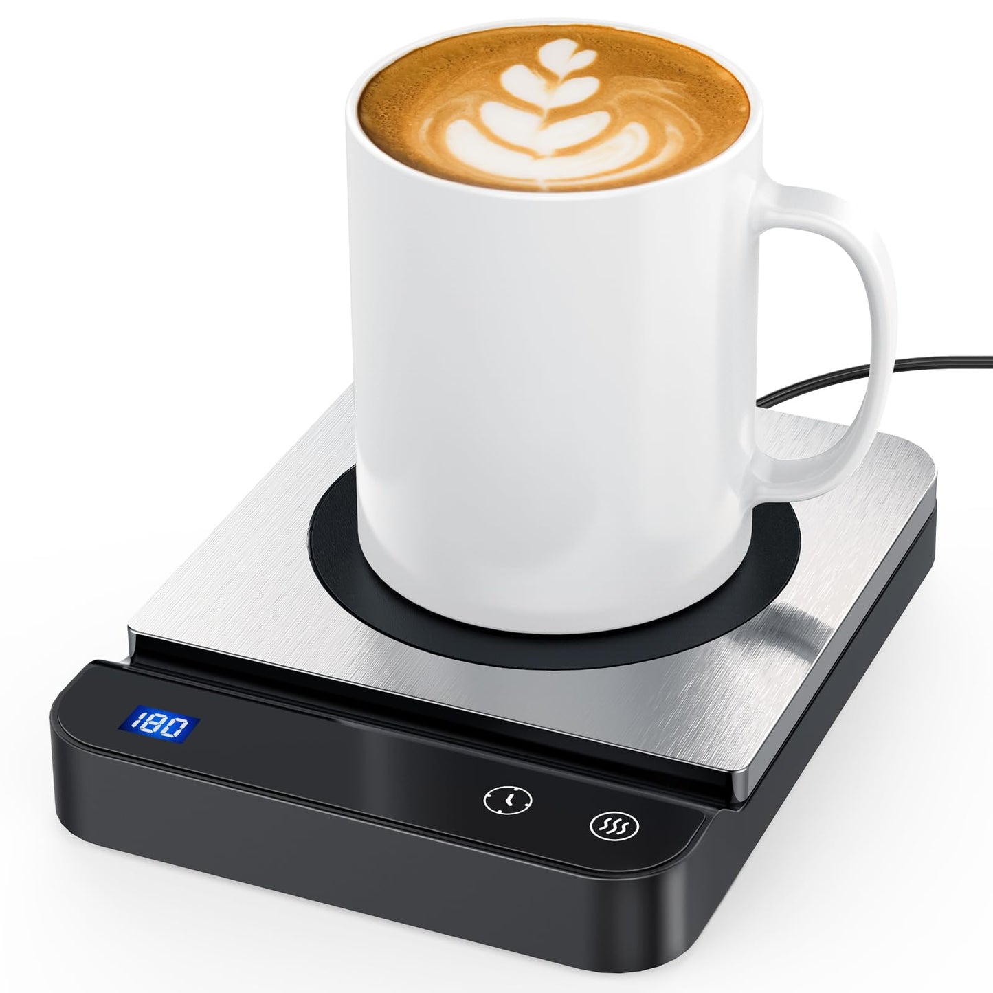 Mug Warmer,Coffee Mug Warmer with 3-Temp Settings,304 Stainless Steel Coffee Warmer with Digital Display, 2-12H Timer Setting Mug Warmer for Desk, Coffee Cup Warmer As Ideal Gift for Coffee Lovers