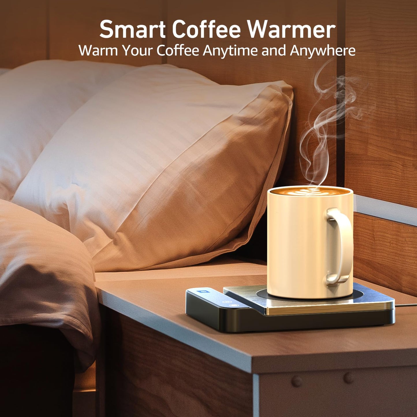 Mug Warmer,Coffee Mug Warmer with 3-Temp Settings,304 Stainless Steel Coffee Warmer with Digital Display, 2-12H Timer Setting Mug Warmer for Desk, Coffee Cup Warmer As Ideal Gift for Coffee Lovers