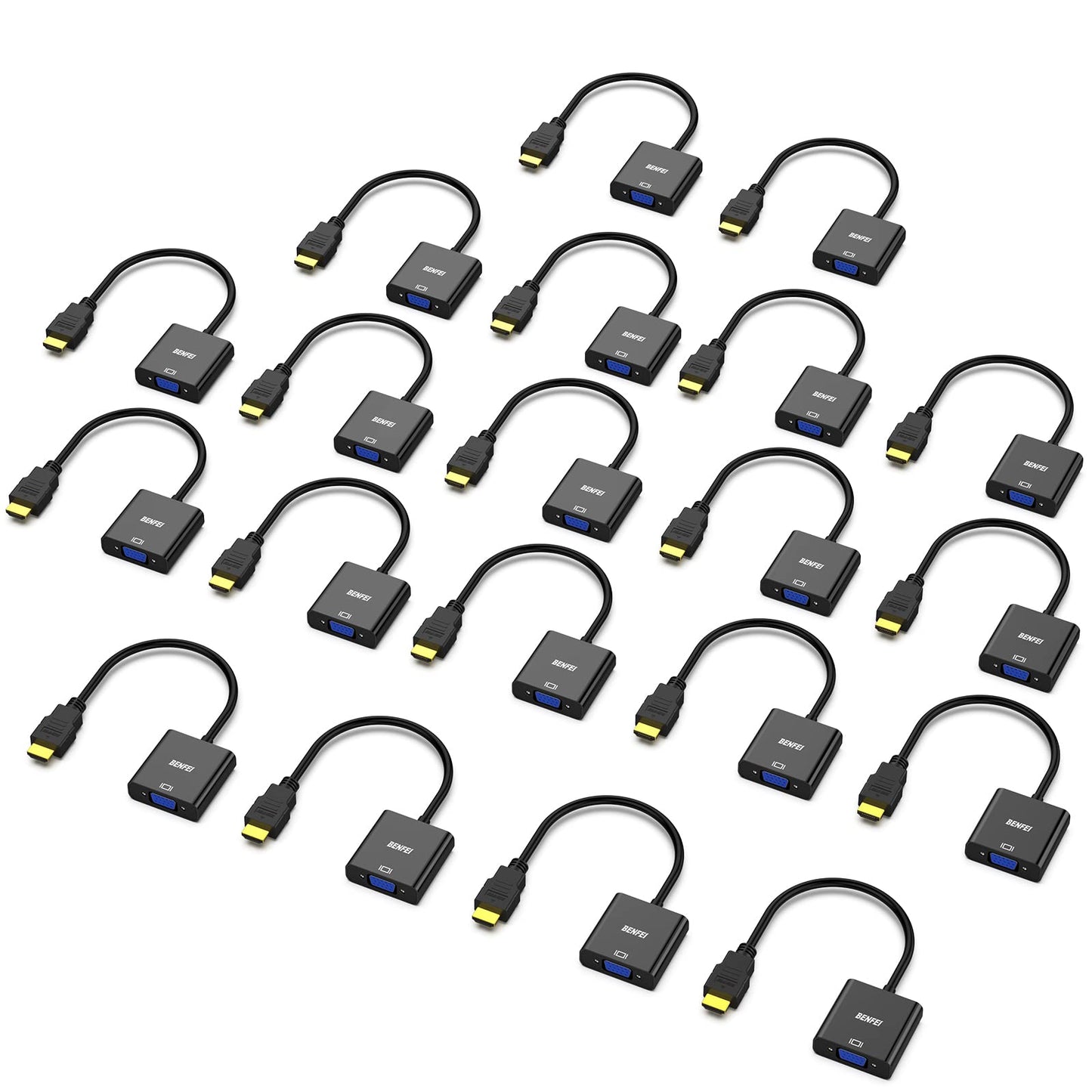 BENFEI HDMI to VGA, Gold-Plated Adapter (Male to Female) for Computer, Desktop, Laptop, PC, Monitor, Projector, HDTV, Chromebook, Raspberry Pi, Roku, Xbox and More - Black