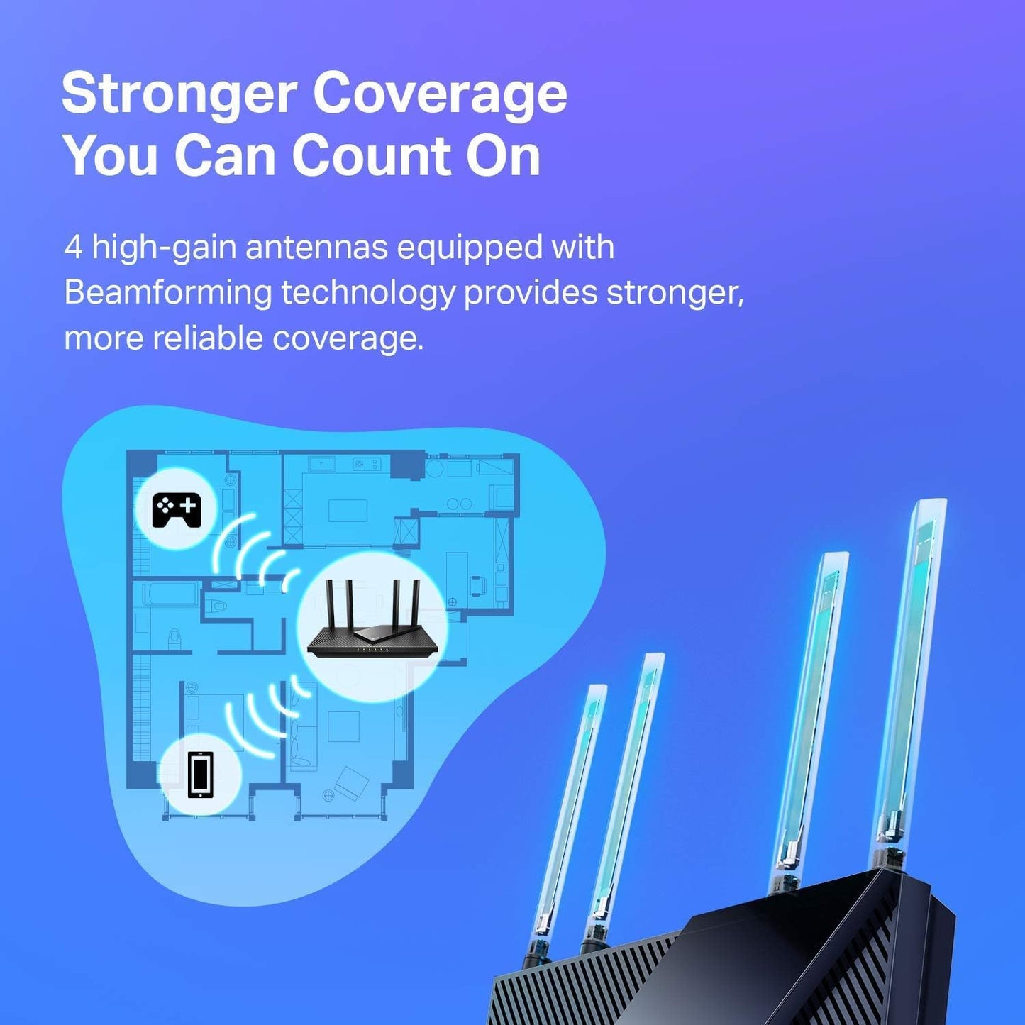 TP-Link AX1800 WiFi 6 Router V4 (Archer AX21) - Dual Band Wireless Internet, Gigabit, Easy Mesh, Works With Alexa - A Certified for Humans Device