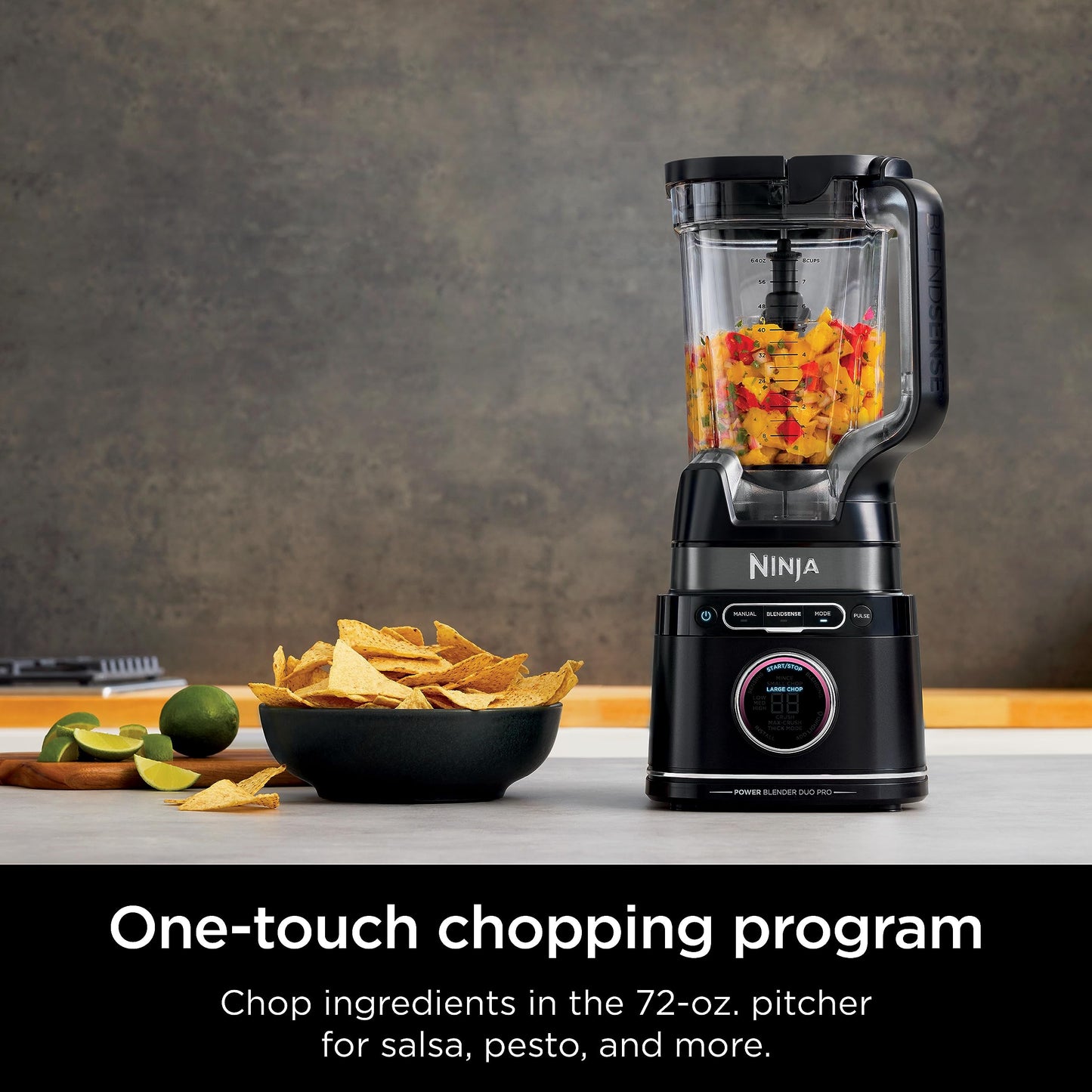 Ninja TB401 Detect Kitchen System Power Blender + Processor Pro, BlendSense Technology, Blender, Chopping & Smoothies, 1800 Peak Watts, 72 oz. Pitcher, 64 oz. Food Processor, 24 oz. To-Go Cup, Black
