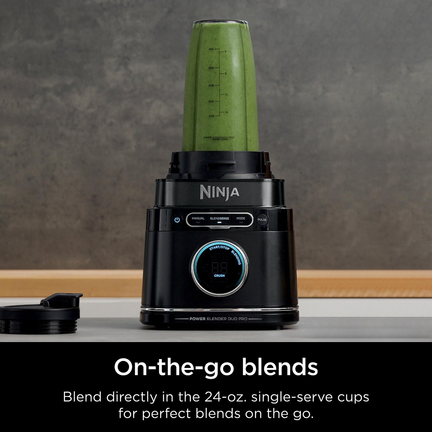Ninja TB401 Detect Kitchen System Power Blender + Processor Pro, BlendSense Technology, Blender, Chopping & Smoothies, 1800 Peak Watts, 72 oz. Pitcher, 64 oz. Food Processor, 24 oz. To-Go Cup, Black