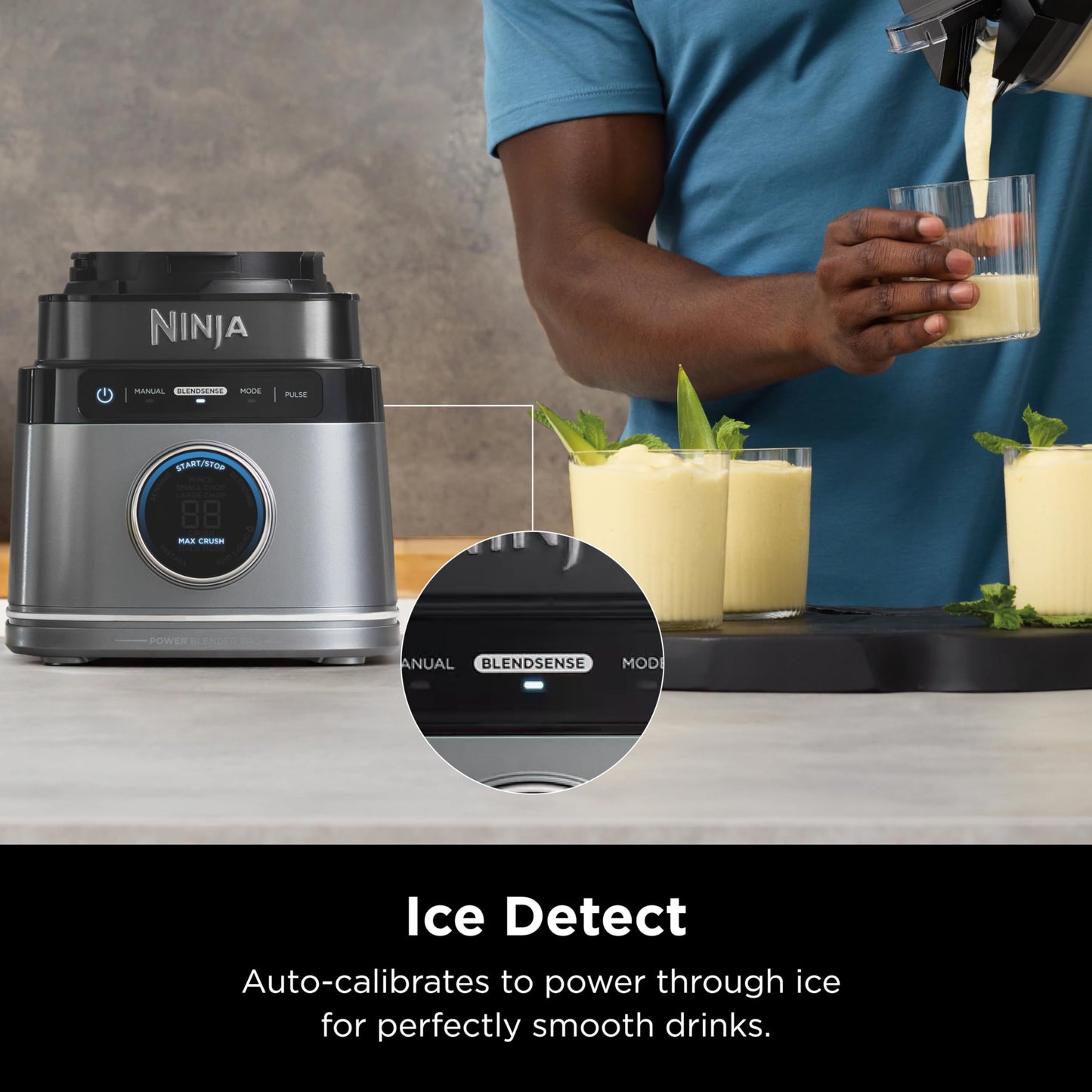 Ninja TB401 Detect Kitchen System Power Blender + Processor Pro, BlendSense Technology, Blender, Chopping & Smoothies, 1800 Peak Watts, 72 oz. Pitcher, 64 oz. Food Processor, 24 oz. To-Go Cup, Black