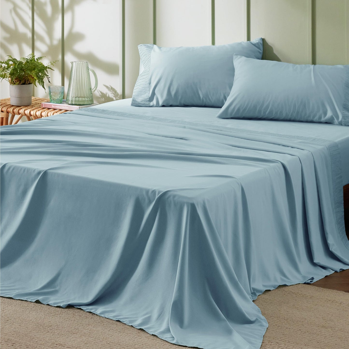 Bedsure Twin Sheets Set Grey - Soft Twin Bed Sheets, 3 Pieces Hotel Luxury Twin Sheets, Easy Care Polyester Microfiber Cooling Bed Sheet Set