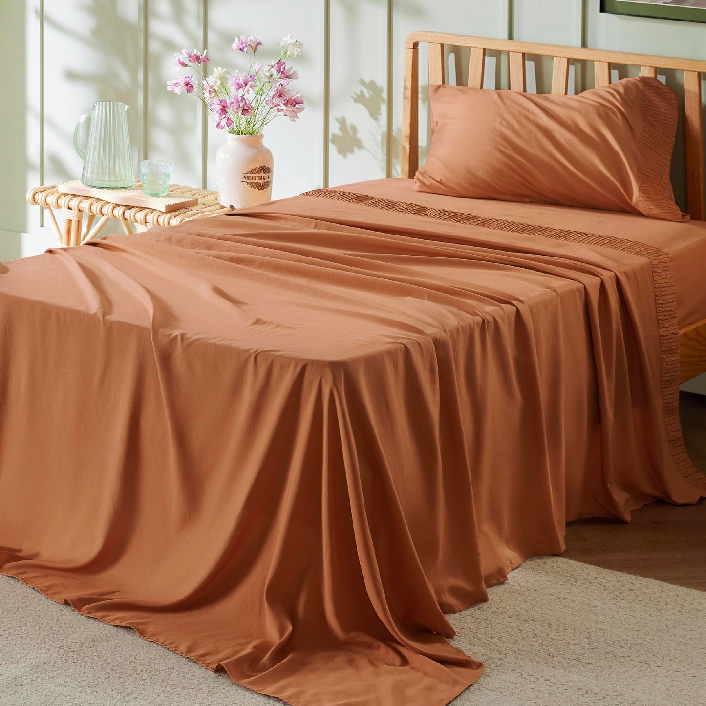 Bedsure Twin Sheets Set Grey - Soft Twin Bed Sheets, 3 Pieces Hotel Luxury Twin Sheets, Easy Care Polyester Microfiber Cooling Bed Sheet Set
