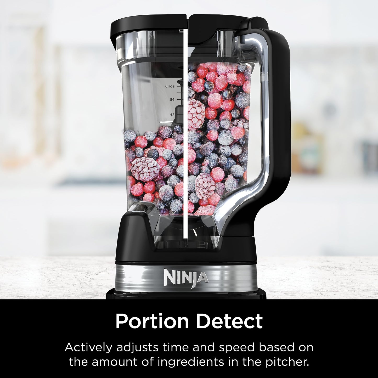 Ninja TB401 Detect Kitchen System Power Blender + Processor Pro, BlendSense Technology, Blender, Chopping & Smoothies, 1800 Peak Watts, 72 oz. Pitcher, 64 oz. Food Processor, 24 oz. To-Go Cup, Black