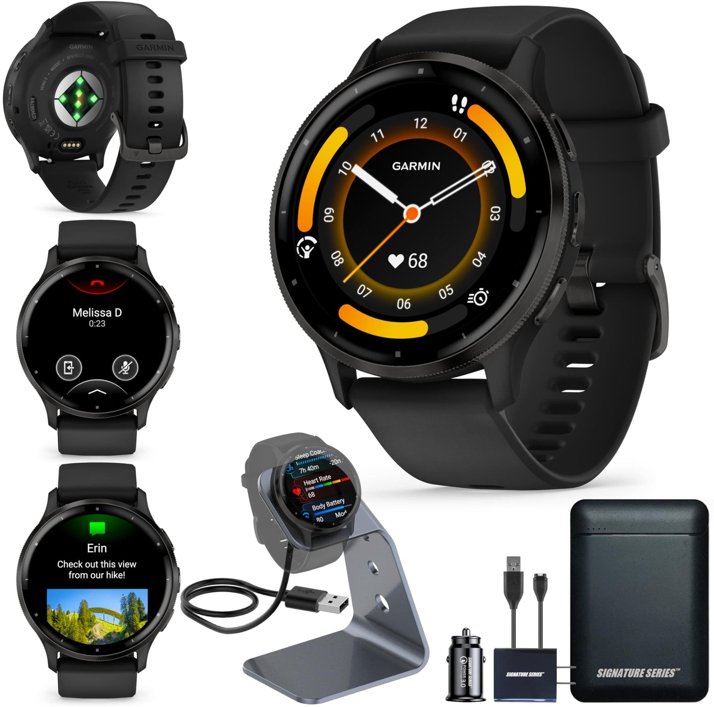 Garmin Venu 3, Smartwatch GPS con Pantalla AMOLED, Negro | Funciones avanzadas de salud y estado físico, duración de la batería de hasta 14 días, monitoreo de energía de la batería corporal con paquete de energía exclusivo