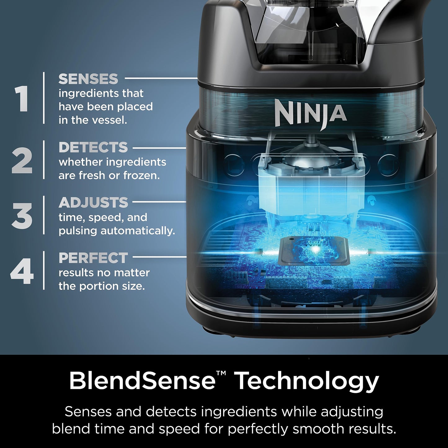 Ninja TB401 Detect Kitchen System Power Blender + Processor Pro, BlendSense Technology, Blender, Chopping & Smoothies, 1800 Peak Watts, 72 oz. Pitcher, 64 oz. Food Processor, 24 oz. To-Go Cup, Black