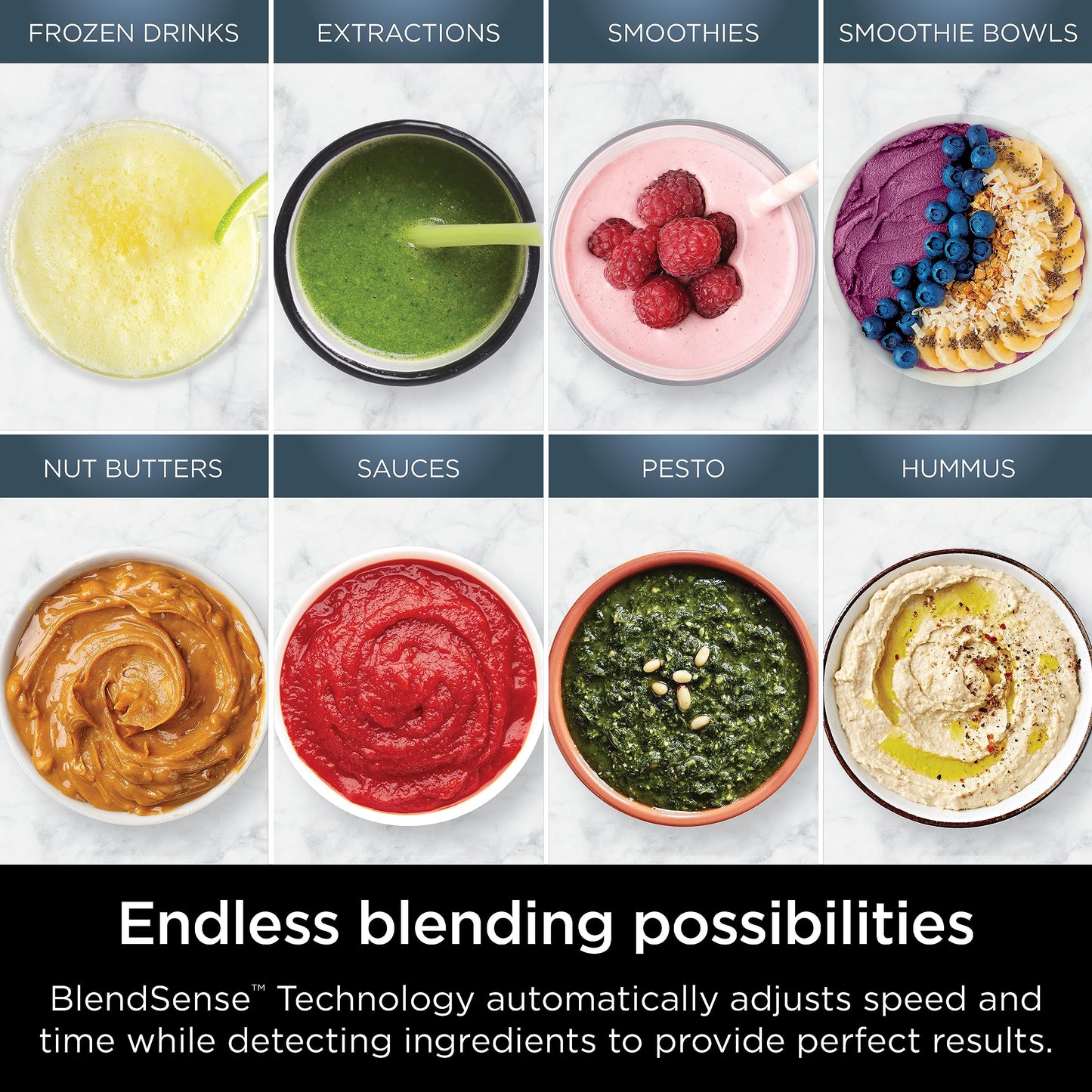 Ninja TB401 Detect Kitchen System Power Blender + Processor Pro, BlendSense Technology, Blender, Chopping & Smoothies, 1800 Peak Watts, 72 oz. Pitcher, 64 oz. Food Processor, 24 oz. To-Go Cup, Black