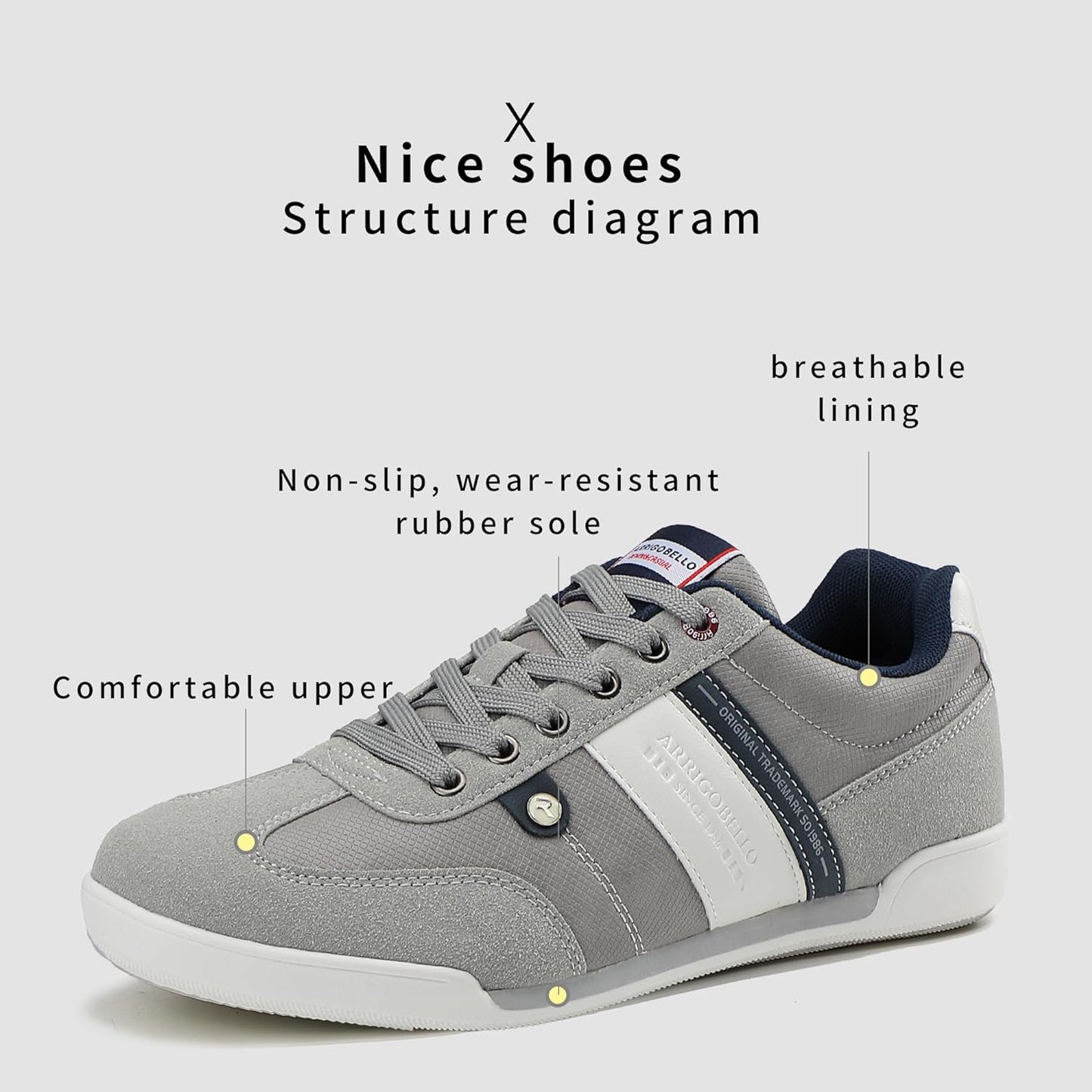 AX BOXING Mens Casual Shoes Fashion Sneakers Breathable Comfort Walking Shoes for Male Xpress