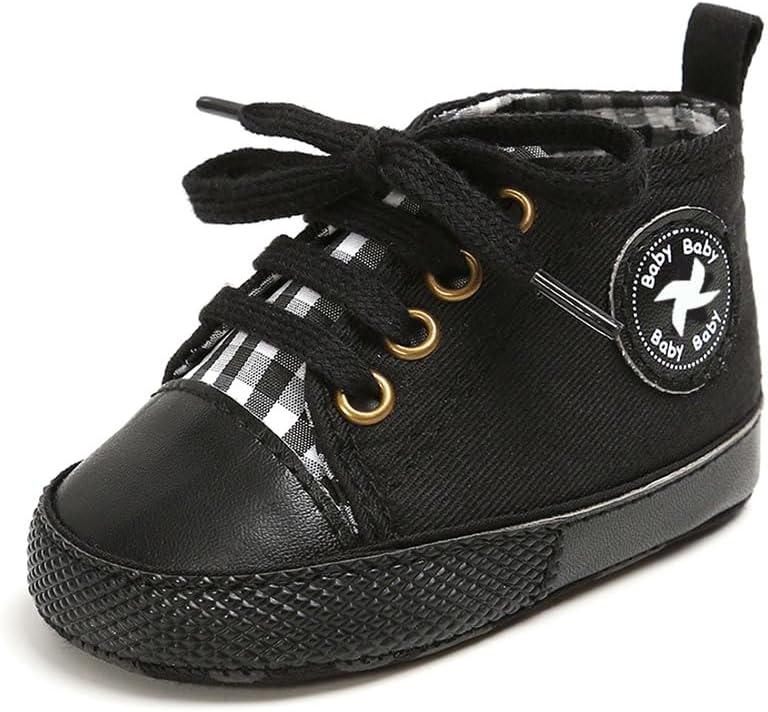 Baby Girls Boys Shoes Soft Anti-Slip Sole Newborn First Walkers Star High Top Canvas Denim Unisex Infant Sneaker Xpress