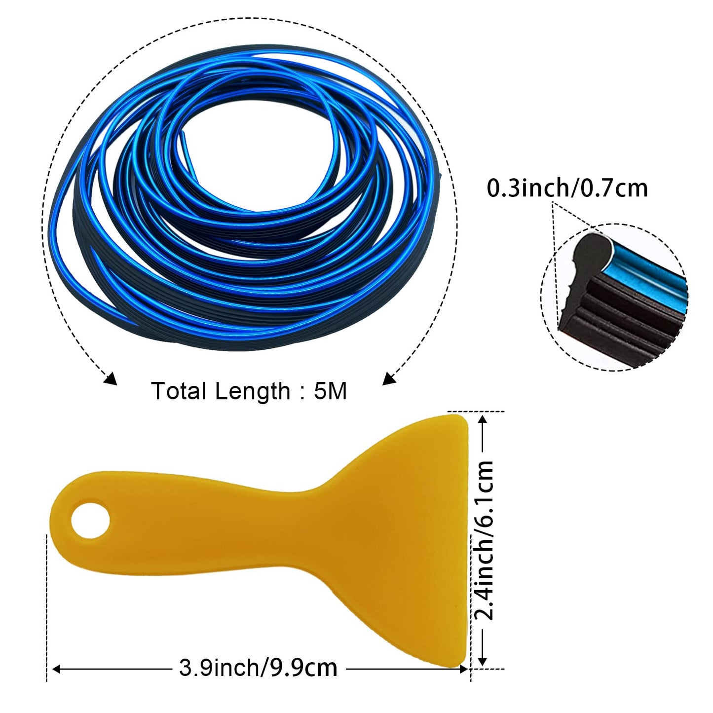 Car Interior Trim Strips,Universal 9.8 ft Car Electroplating Decoration Styling Door Dashboard, Flexible Interior Trim Accessories with Installing Tool(Red) - Xpressa