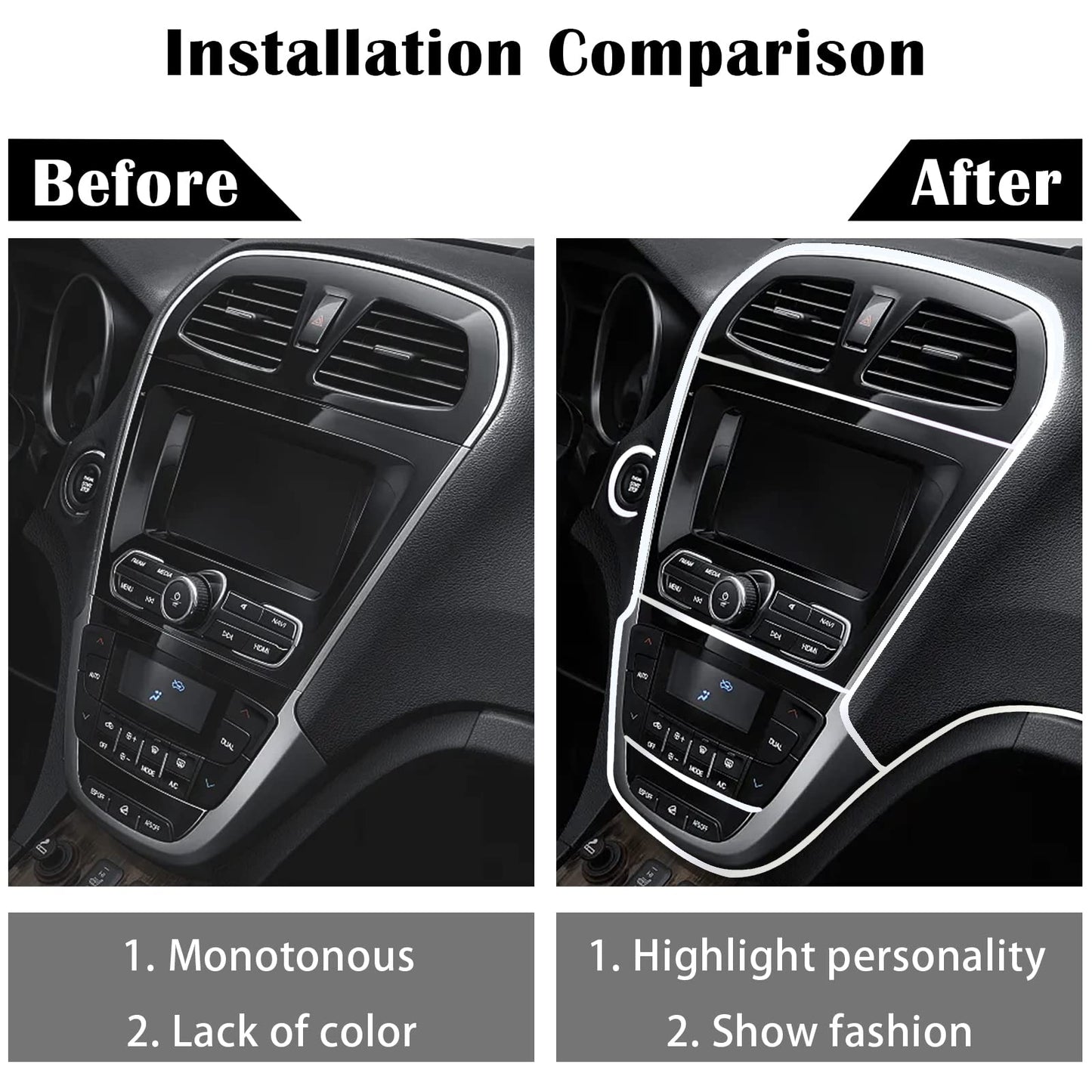 Car Interior Trim Strips,Universal 9.8 ft Car Electroplating Decoration Styling Door Dashboard, Flexible Interior Trim Accessories with Installing Tool(Red) - Xpressa