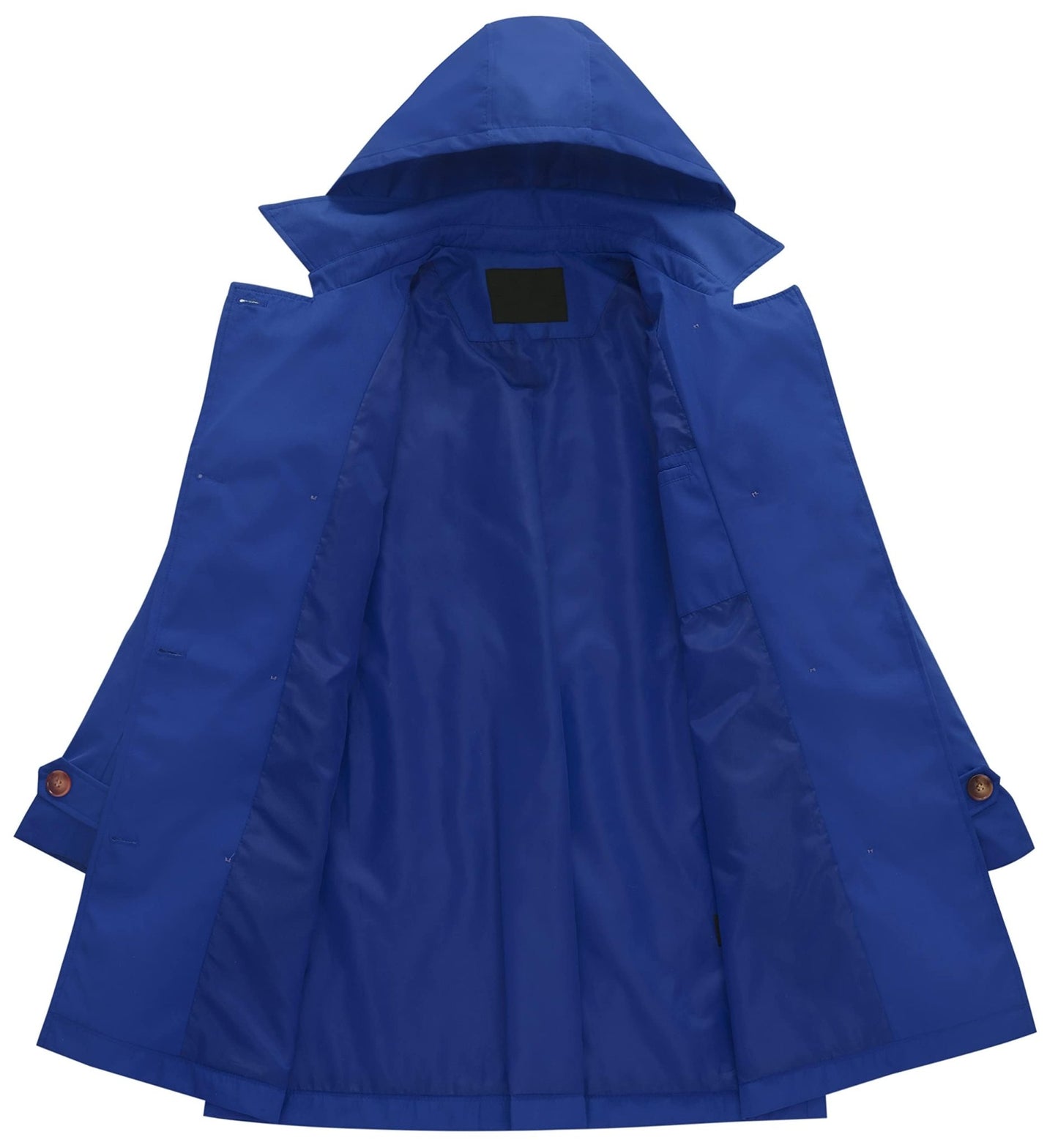 Chrisuno Women's Double Breasted Trench Coats Mid - Length Belted Overcoat Long Dress Jacket with Detachable Hood - Xpressa