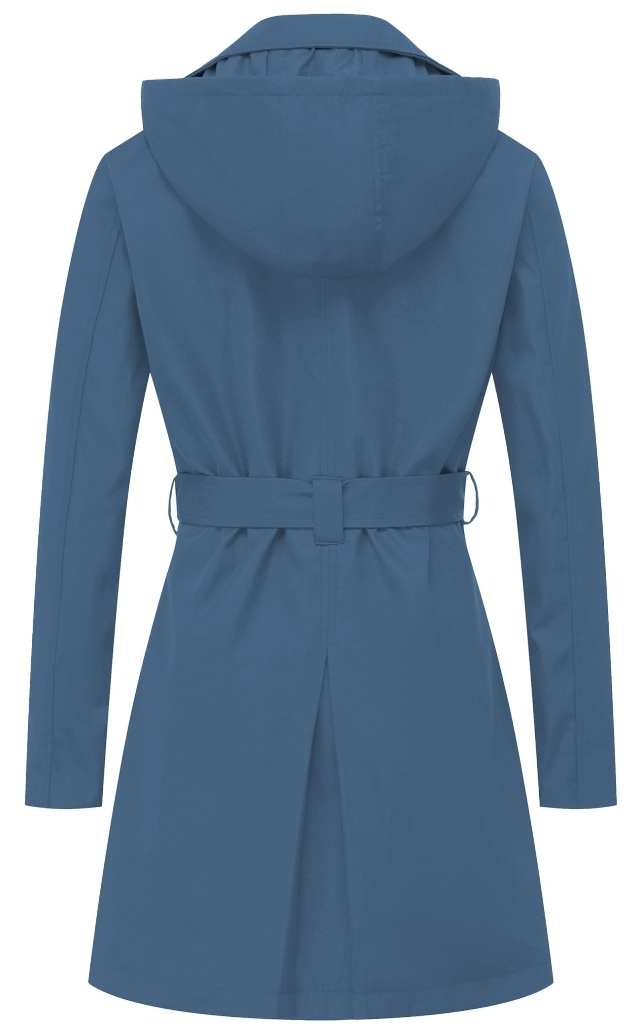 Chrisuno Women's Double Breasted Trench Coats Mid - Length Belted Overcoat Long Dress Jacket with Detachable Hood - Xpressa
