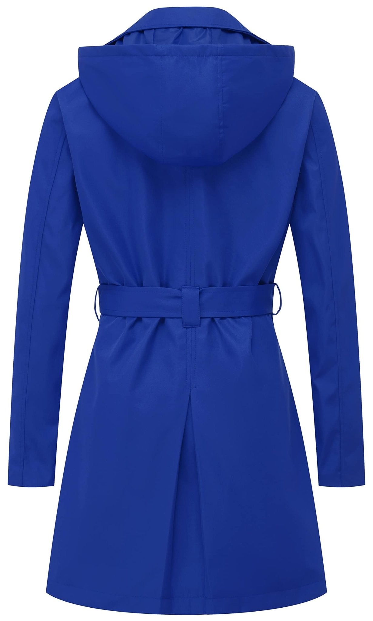 Chrisuno Women's Double Breasted Trench Coats Mid - Length Belted Overcoat Long Dress Jacket with Detachable Hood - Xpressa