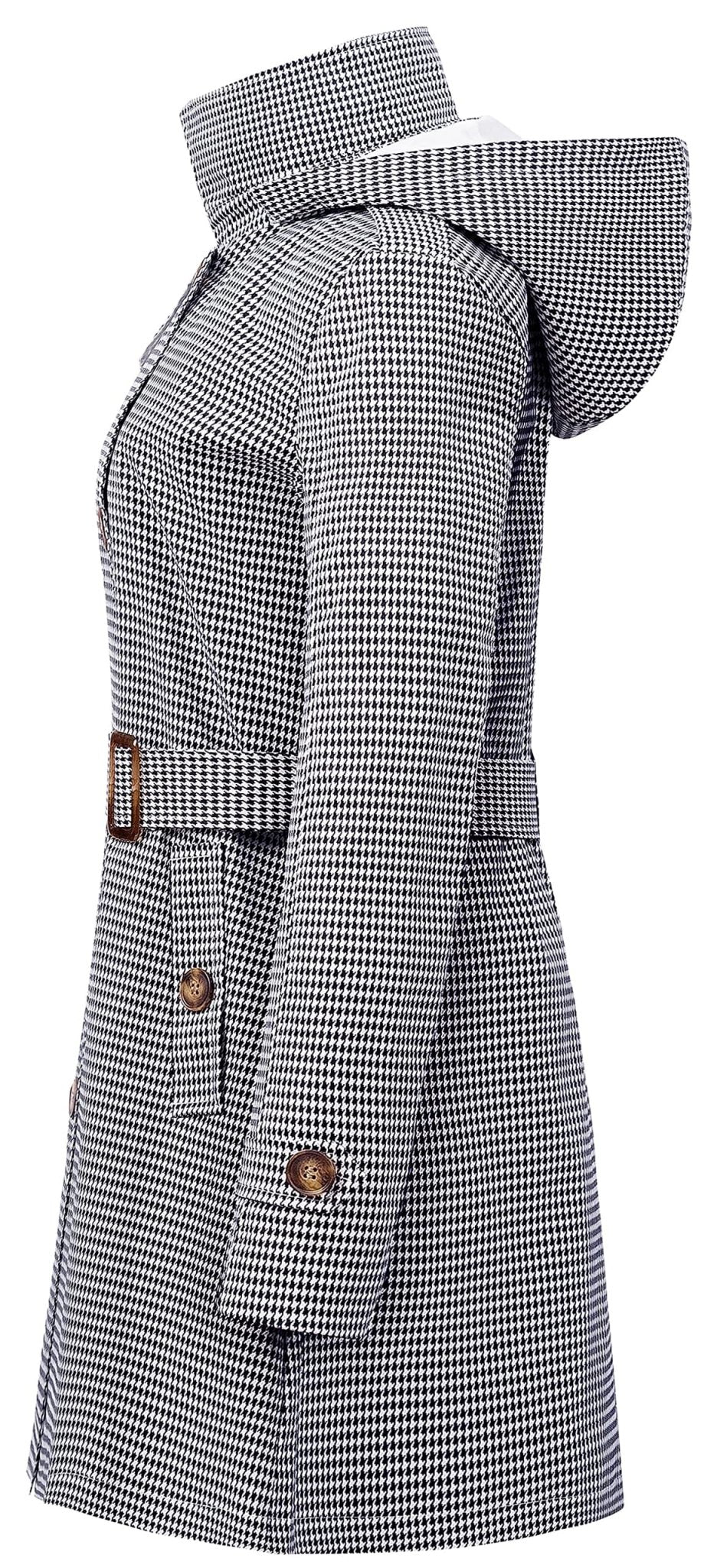 Chrisuno Women's Double Breasted Trench Coats Mid - Length Belted Overcoat Long Dress Jacket with Detachable Hood - Xpressa