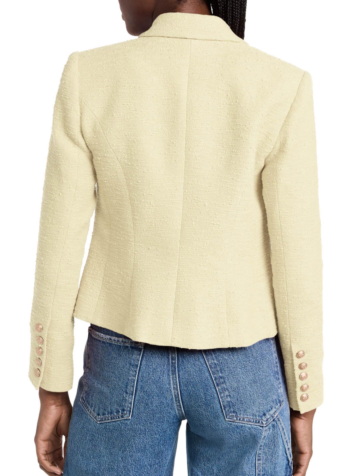 Cicy Bell Women Double Breasted Cropped Blazer Jackets Lapel Open Front Long Sleeve Business Suit Jackets with Pocket - Xpressa