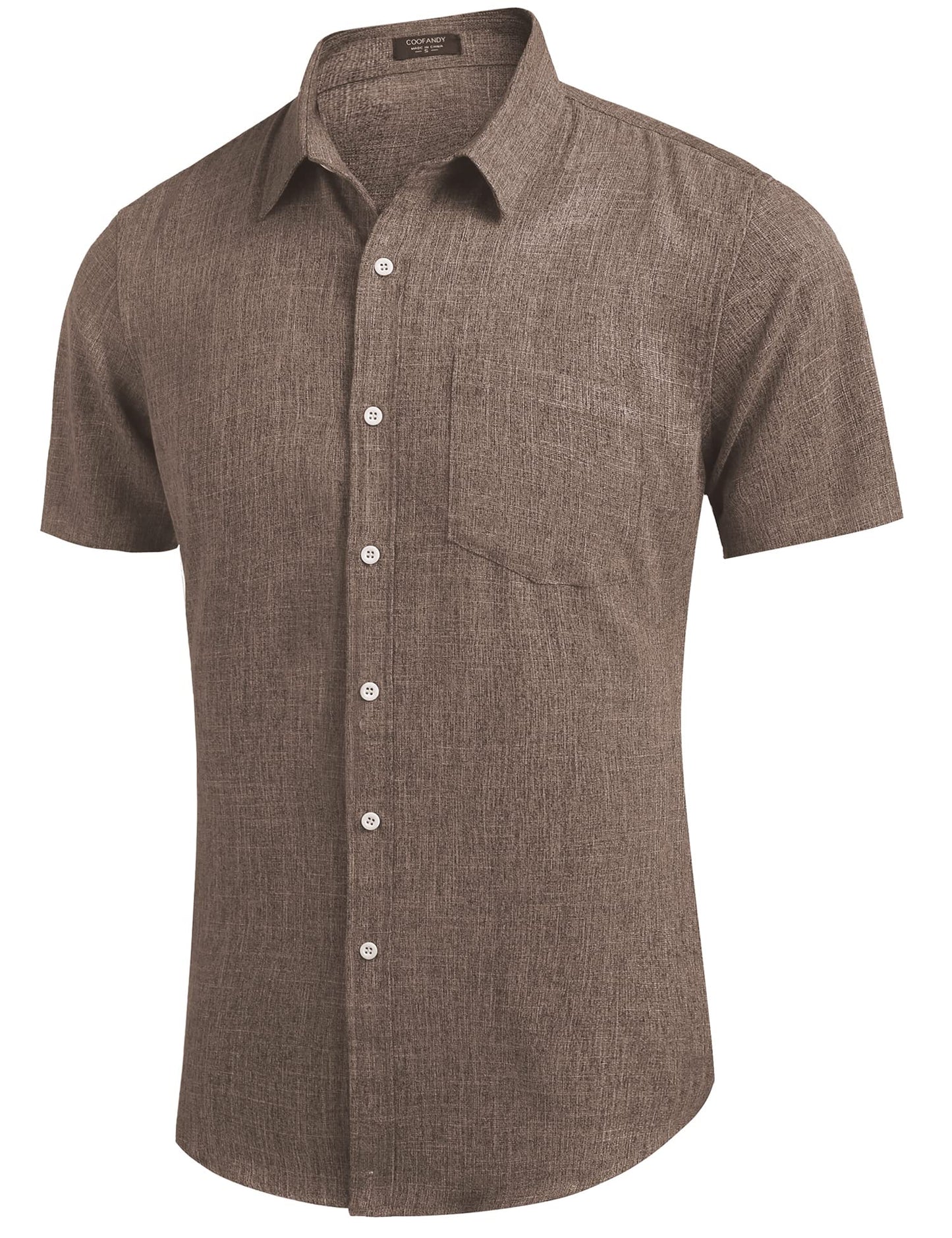 COOFANDY Men's Linen Shirts Casual Button Down Short Sleeve Summer Beach Shirt Hawaiian Vacation Shirts - Xpressa