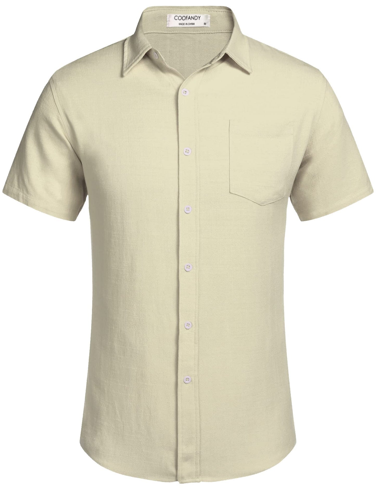 COOFANDY Men's Linen Shirts Casual Button Down Short Sleeve Summer Beach Shirt Hawaiian Vacation Shirts - Xpressa