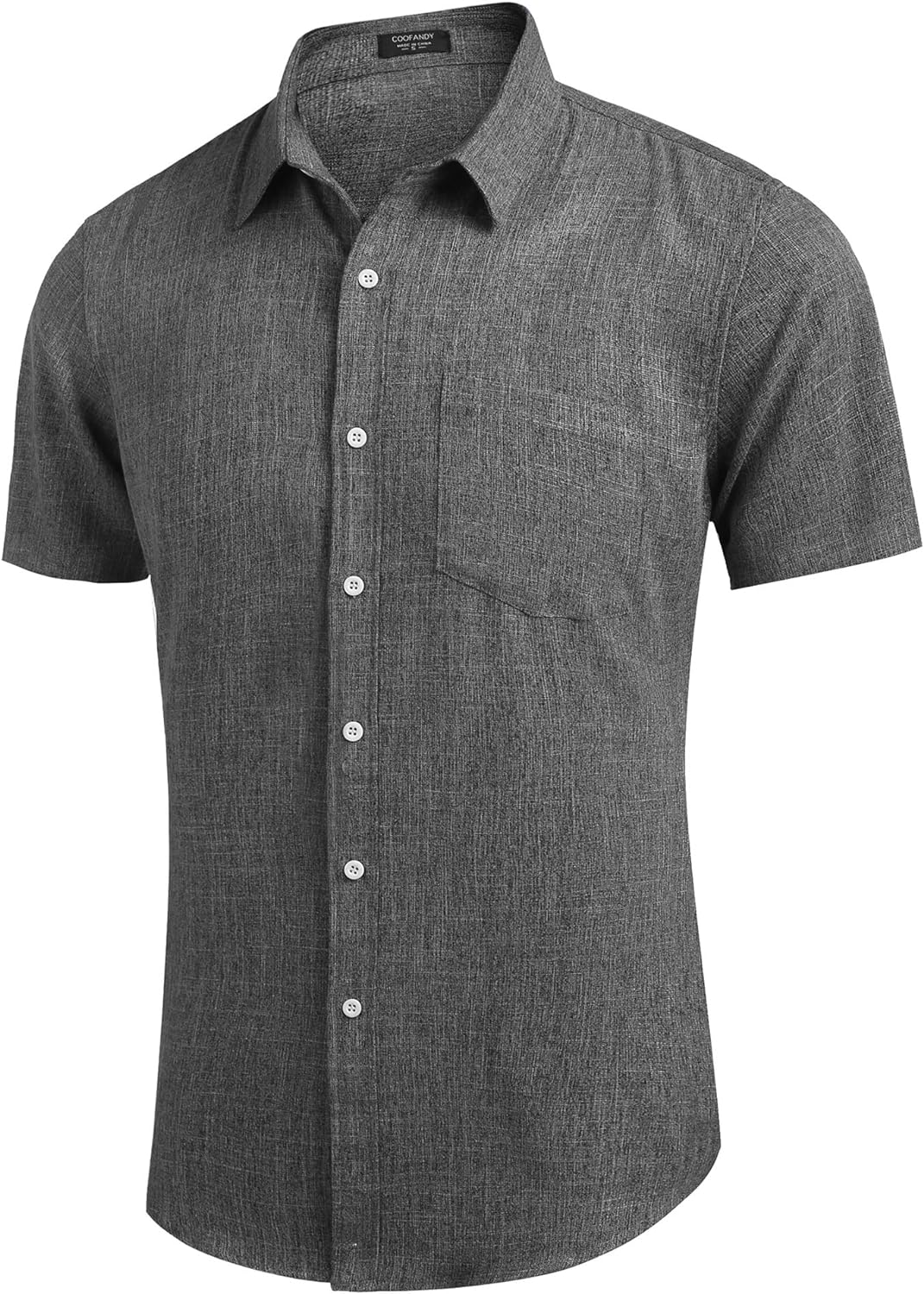 COOFANDY Men's Linen Shirts Casual Button Down Short Sleeve Summer Beach Shirt Hawaiian Vacation Shirts - Xpressa