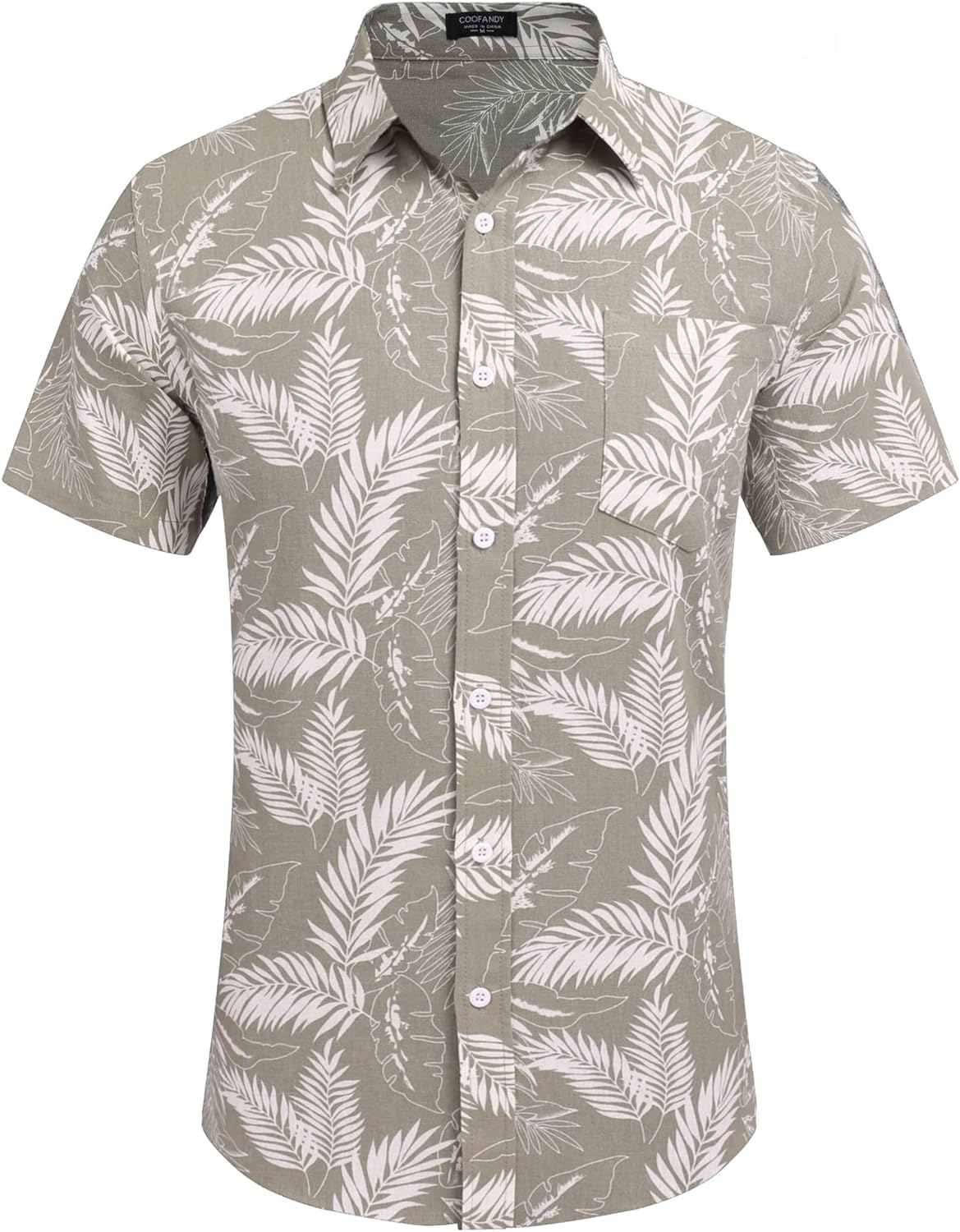 COOFANDY Men's Linen Shirts Casual Button Down Short Sleeve Summer Beach Shirt Hawaiian Vacation Shirts - Xpressa