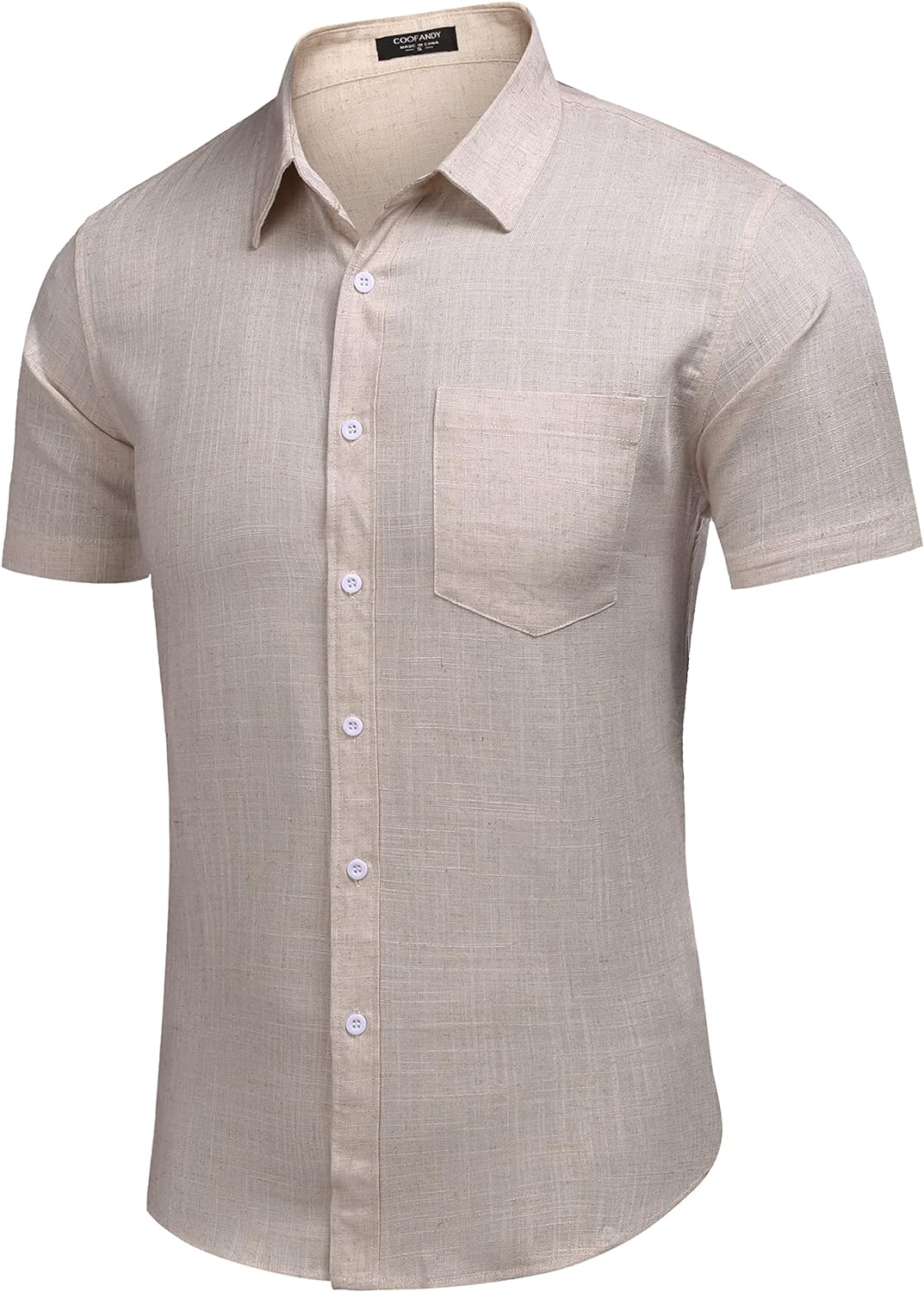 COOFANDY Men's Linen Shirts Casual Button Down Short Sleeve Summer Beach Shirt Hawaiian Vacation Shirts - Xpressa
