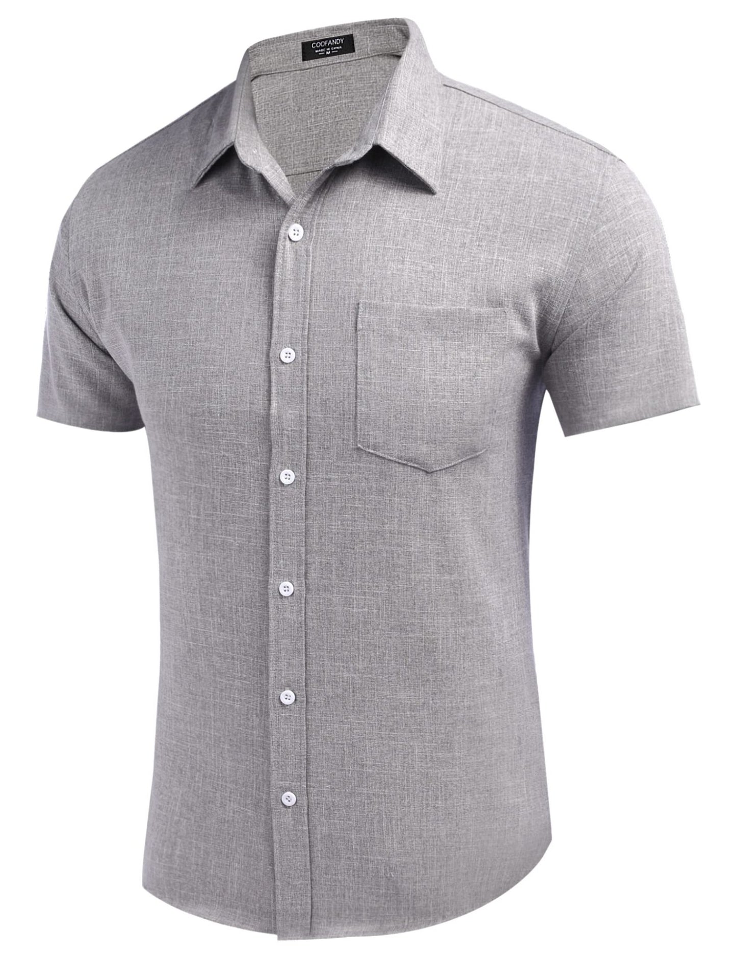 COOFANDY Men's Linen Shirts Casual Button Down Short Sleeve Summer Beach Shirt Hawaiian Vacation Shirts - Xpressa