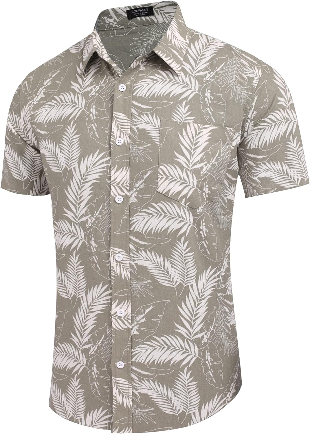 COOFANDY Men's Linen Shirts Casual Button Down Short Sleeve Summer Beach Shirt Hawaiian Vacation Shirts - Xpressa