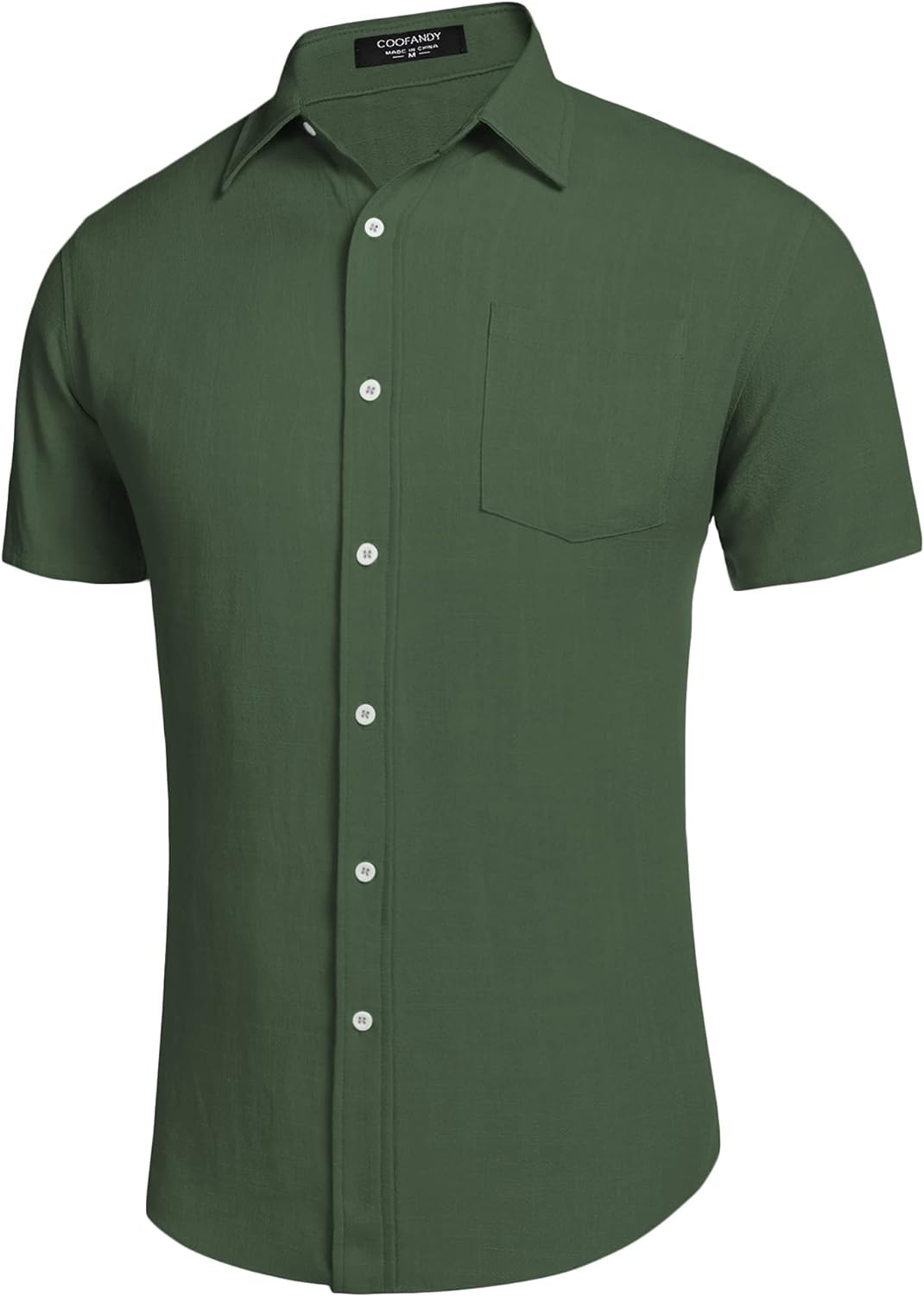 COOFANDY Men's Linen Shirts Casual Button Down Short Sleeve Summer Beach Shirt Hawaiian Vacation Shirts - Xpressa