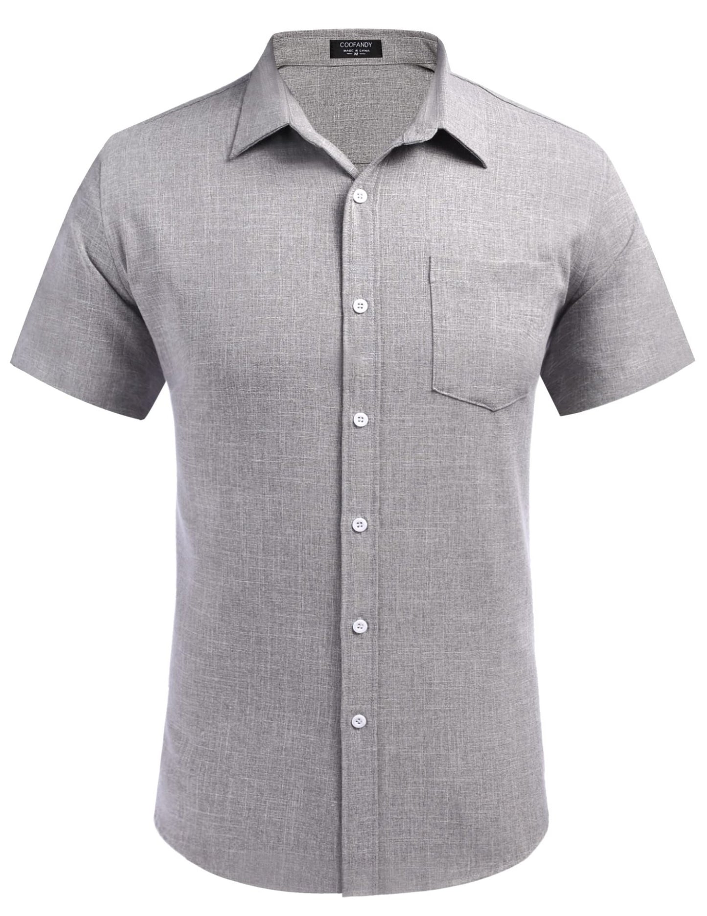 COOFANDY Men's Linen Shirts Casual Button Down Short Sleeve Summer Beach Shirt Hawaiian Vacation Shirts - Xpressa