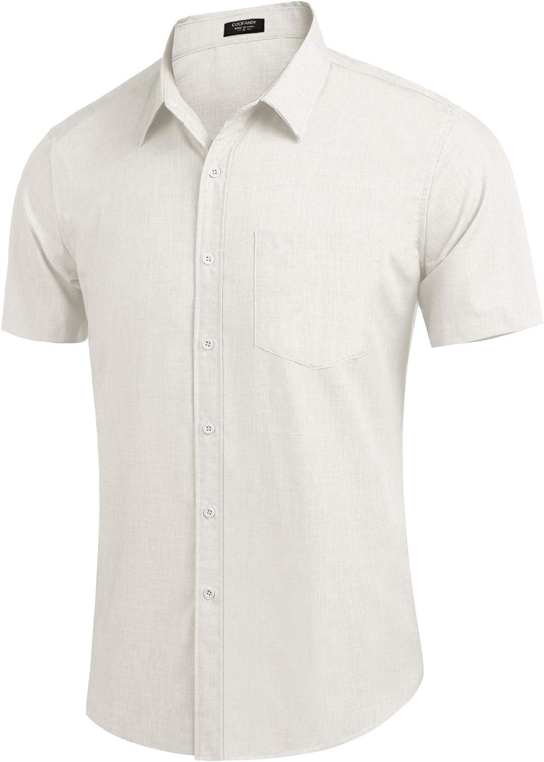 COOFANDY Men's Linen Shirts Casual Button Down Short Sleeve Summer Beach Shirt Hawaiian Vacation Shirts - Xpressa