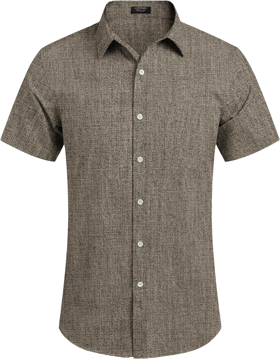 COOFANDY Men's Linen Shirts Casual Button Down Short Sleeve Summer Beach Shirt Hawaiian Vacation Shirts - Xpressa