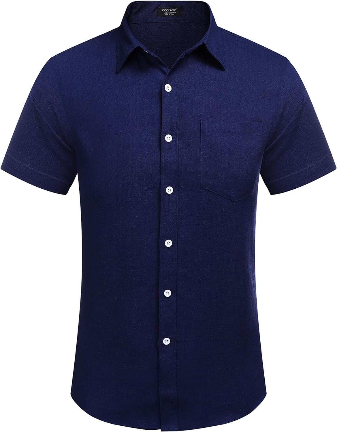 COOFANDY Men's Linen Shirts Casual Button Down Short Sleeve Summer Beach Shirt Hawaiian Vacation Shirts - Xpressa