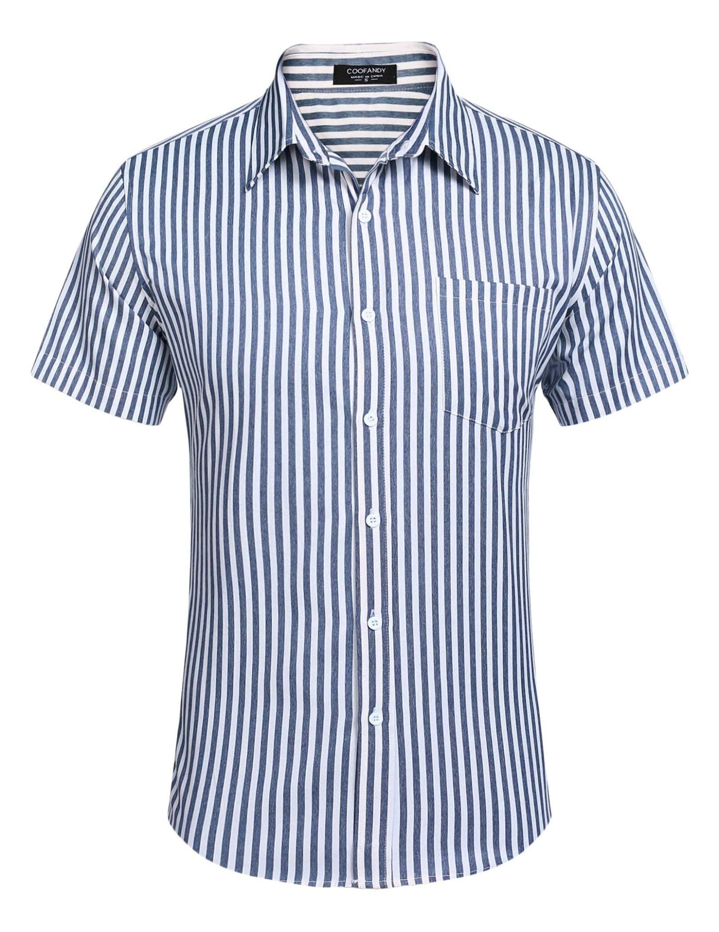 COOFANDY Men's Linen Shirts Casual Button Down Short Sleeve Summer Beach Shirt Hawaiian Vacation Shirts - Xpressa