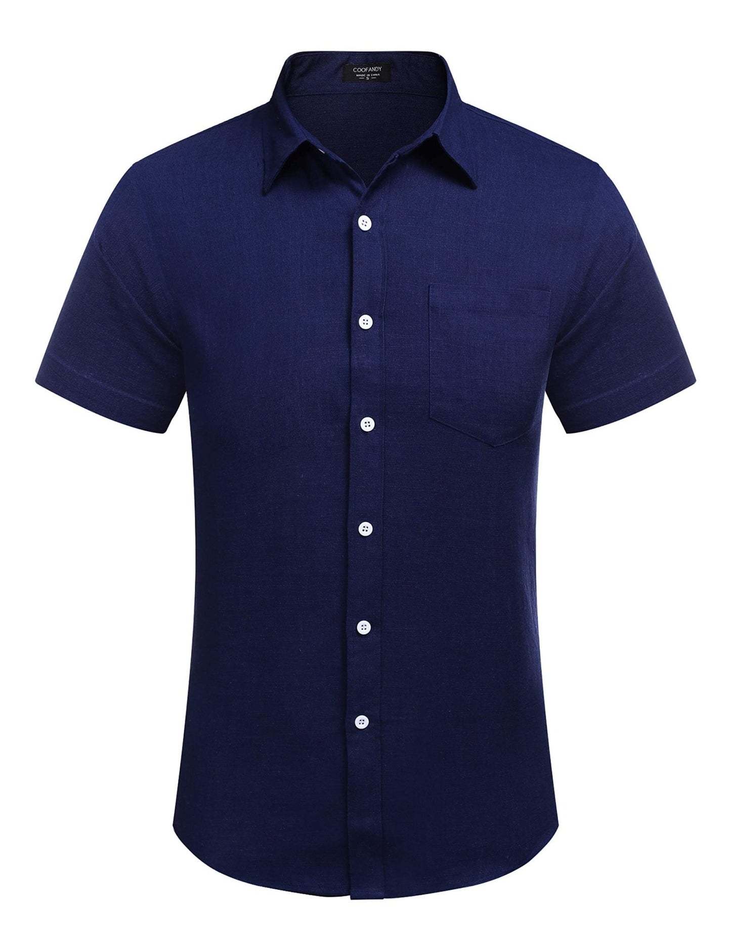 COOFANDY Men's Linen Shirts Casual Button Down Short Sleeve Summer Beach Shirt Hawaiian Vacation Shirts - Xpressa